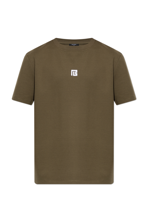 T-shirt with embroidered logo od Balmain