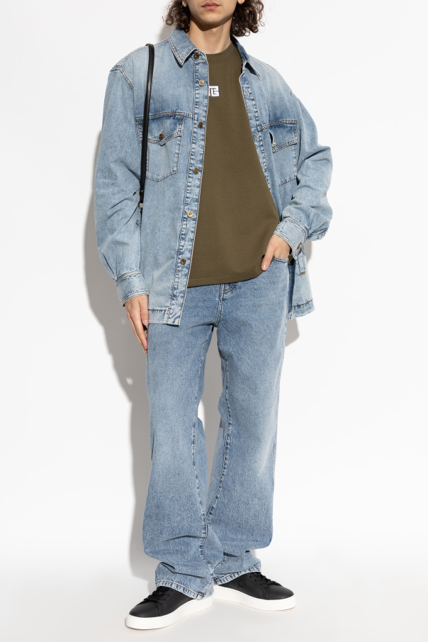 Balmain Camiseta con logo bordado