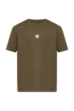 T-shirt z wyszytym logo od Balmain