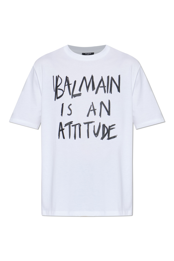 T-shirt with printed logo od Balmain