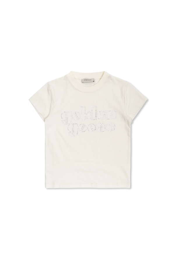 T-shirt with a shimmering logo od Golden Goose Kids