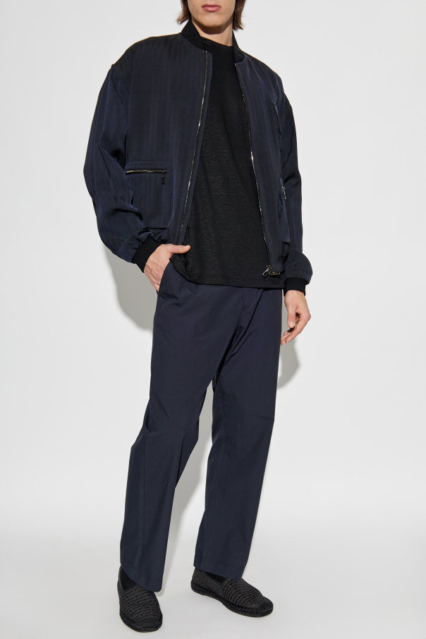 Giorgio Armani Linen t-shirt with embroidered logo