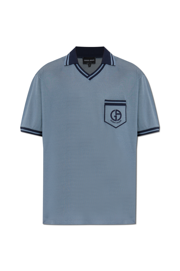 Silk polo with pocket od Giorgio Armani