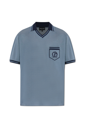 Silk polo with pocket