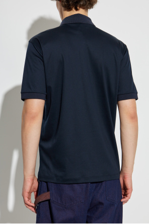 Giorgio Armani Polo shirt with a logo and velvet finish