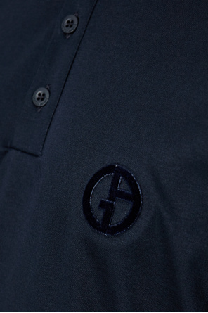 Giorgio Armani Polo shirt with a logo and velvet finish