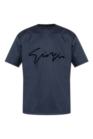 T-shirt with a logo and a velvet finish