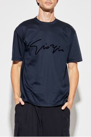 Giorgio Armani T-Shirt mit Logo und samtigem Finish