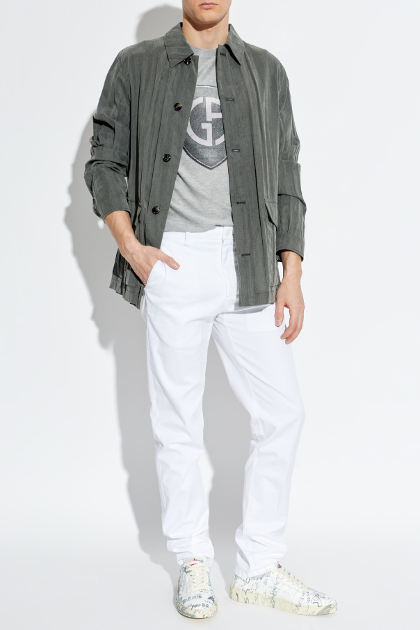 Giorgio Armani Camiseta con logo con acabado aterciopelado