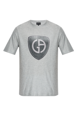 T-shirt with a logo and a velvet finish