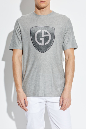 Giorgio Armani Camiseta con logo con acabado aterciopelado