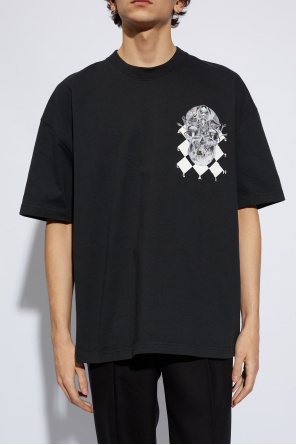 AllSaints T-shirt z nadrukiem ‘Grid’