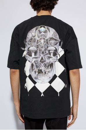 AllSaints T-shirt z nadrukiem ‘Grid’