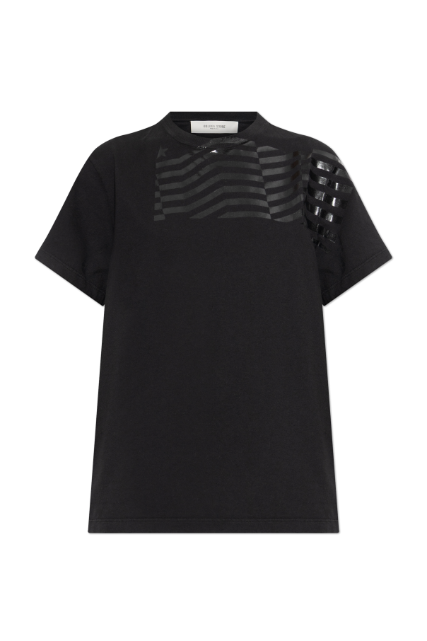 Cotton T-shirt with print od Golden Goose