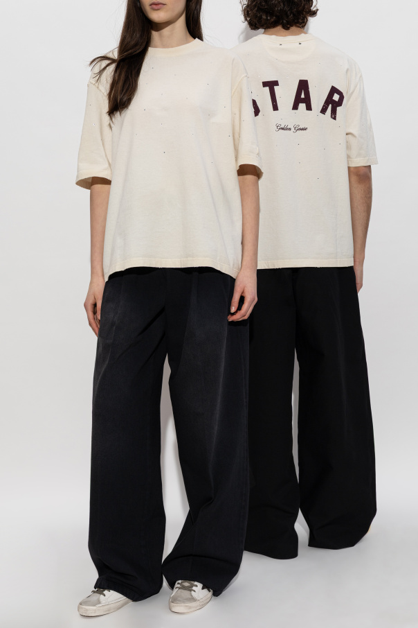 Golden Goose T-shirt z połyskującymi aplikacjami