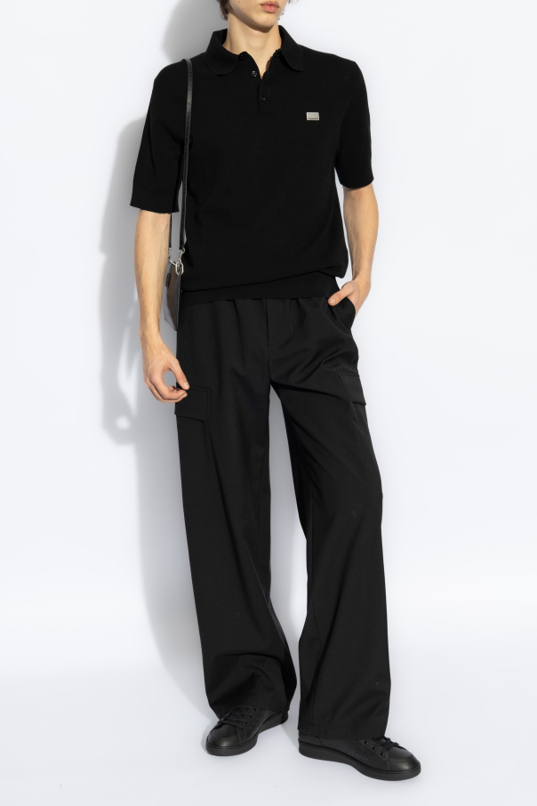 Dolce & Gabbana Polo with applique featuring engraved logo