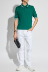Dolce & Gabbana GREEN Silk polo with logo appliqué