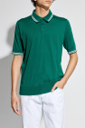 Dolce & Gabbana GREEN Silk polo with logo appliqué