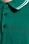 Dolce & Gabbana GREEN Silk polo with logo appliqué