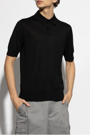 Dolce & Gabbana Silk polo with embroidered logo