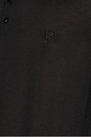 Dolce & Gabbana Silk polo with embroidered logo