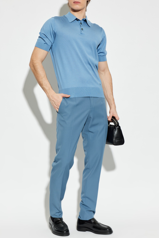 Dolce & Gabbana Jedwabne polo z wyszytym logo