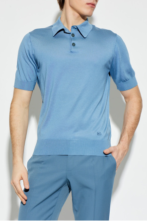 Dolce & Gabbana Jedwabne polo z wyszytym logo