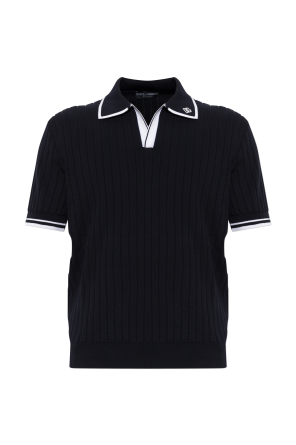 Polo with embroidered logo on the collar