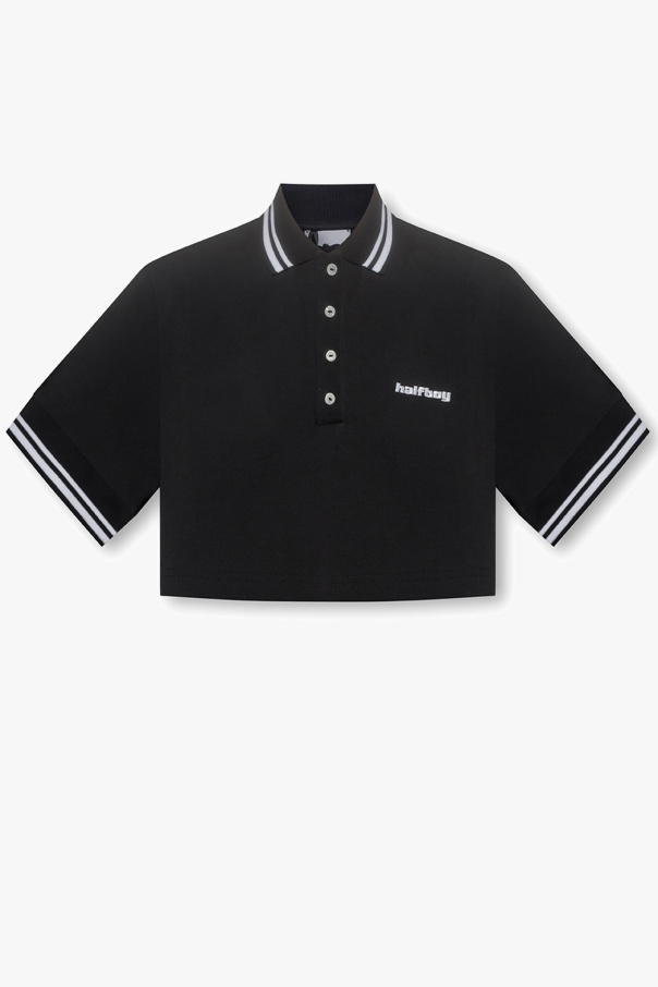 HALFBOY Cropped polo robes shirt with logo