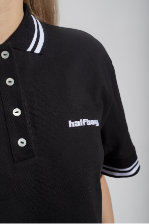 HALFBOY Cropped polo half shirt with logo