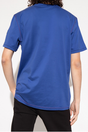 Moncler ASOS Dark Future Langärmliges T-Shirt mit Weiß Logo in Khaki