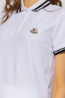 Moncler polo rosa shirt with logo