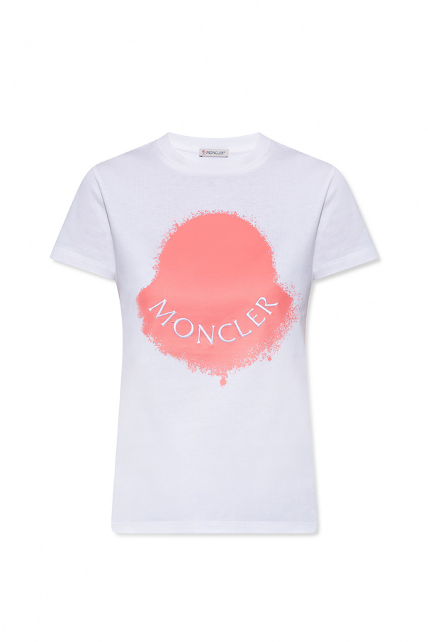 Moncler Longline Worldwide Floral Back Print T-shirt