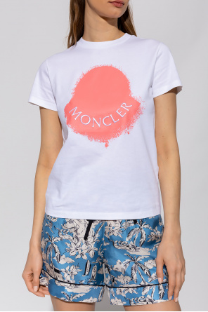 Moncler Longline Worldwide Floral Back Print T-shirt