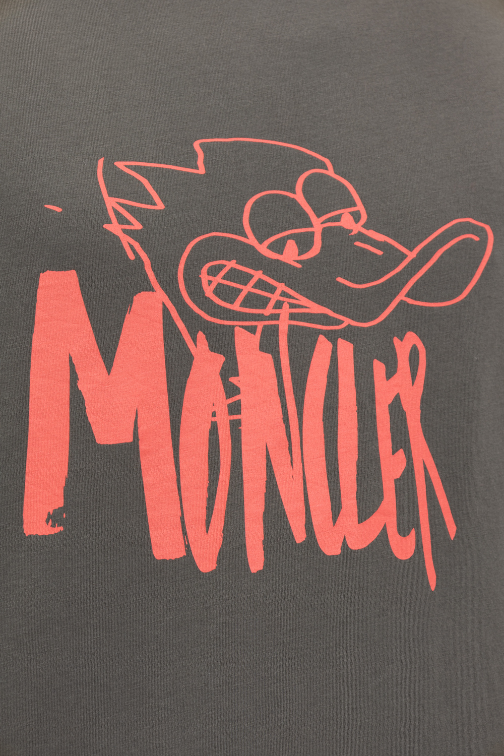 Moncler logo-print distressed denim jacket Black