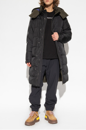 high-neck zipped leather jacket Marrone od Moncler