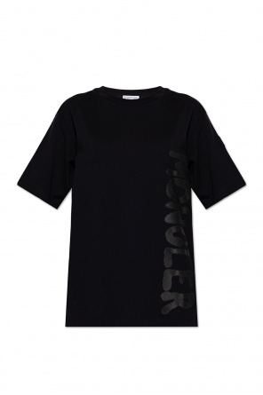 T-Shirt mit Kastenlogo in Schwarz