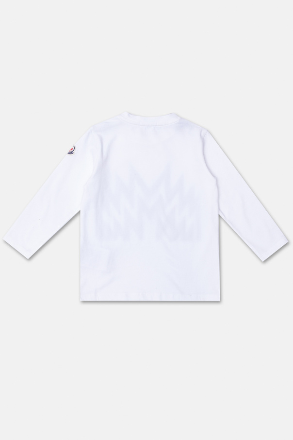 Moncler Enfant logo embroidered hoodie off white 1 sweater