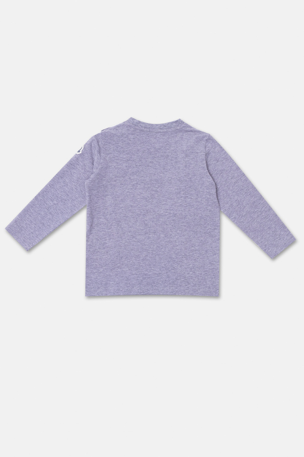 Moncler Enfant pullover sweater with stand collar and straight hemline