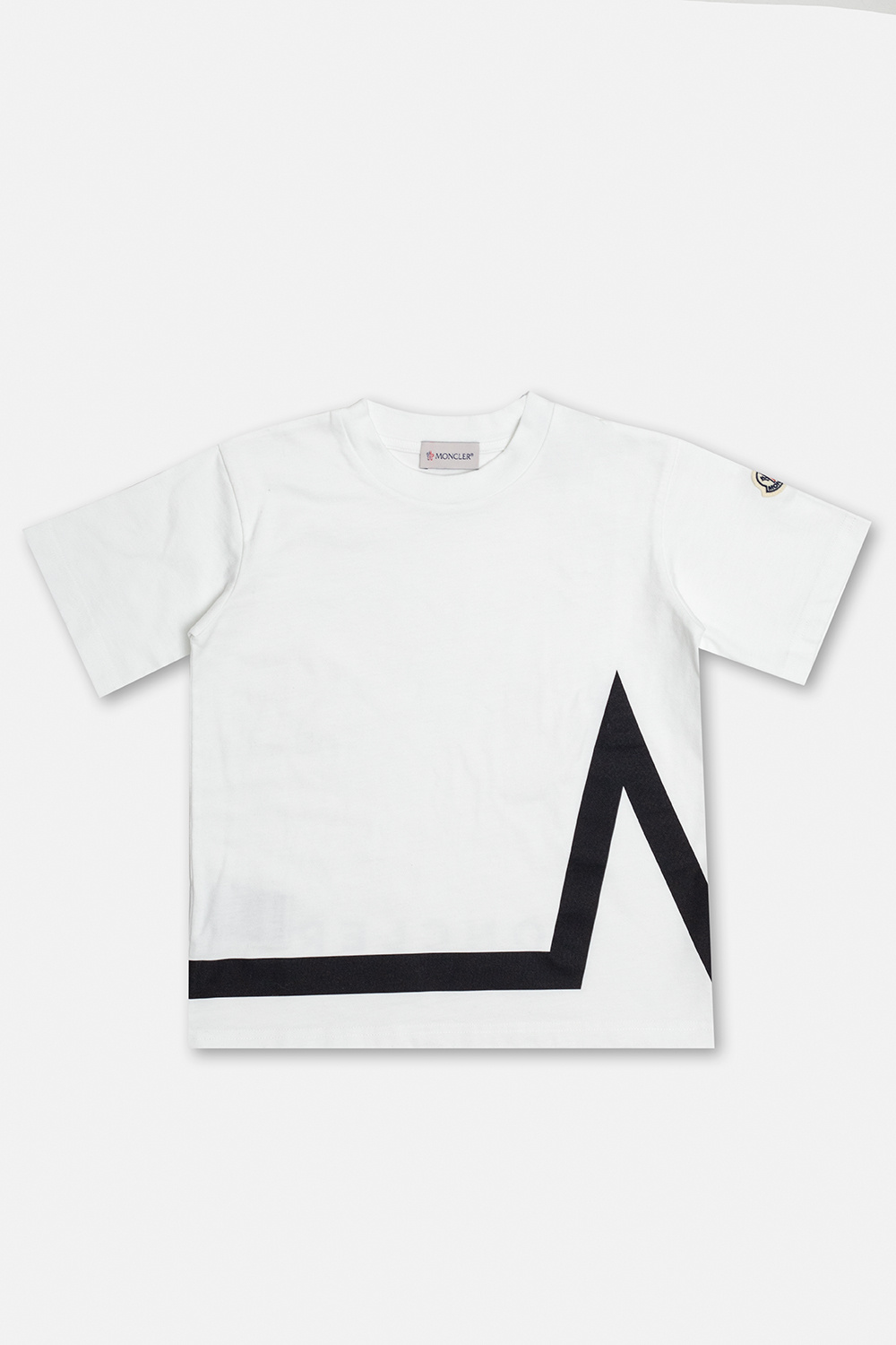 Logo Cotton T Shirt in White - Moncler Enfant