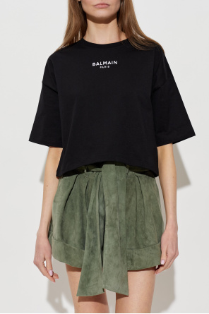 Balmain Short t-shirt with embroidered logo