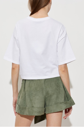 Balmain Cropped t-shirt with embroidered logo