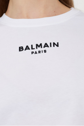 Balmain Cropped t-shirt with embroidered logo