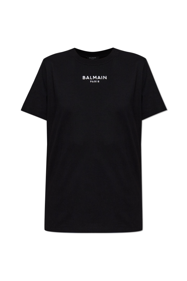 T-shirt with embroidered logo od Balmain