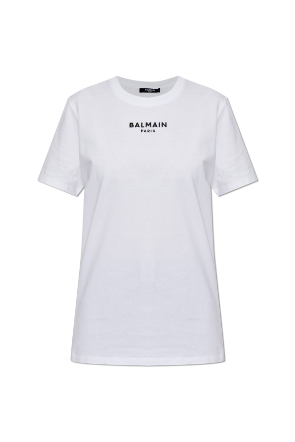 T-shirt with embroidered logo od Balmain
