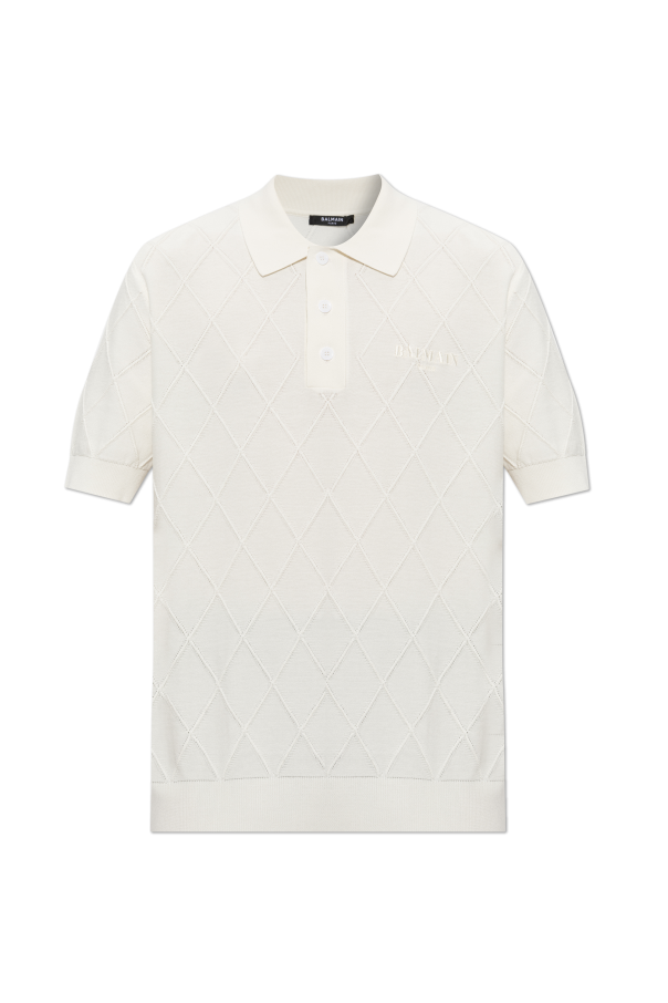 Polo with embroidered logo od Balmain