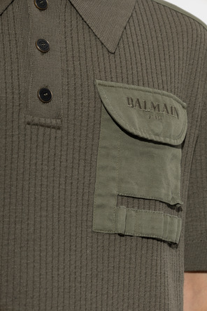 Balmain Wełniany sweter z kieszenią