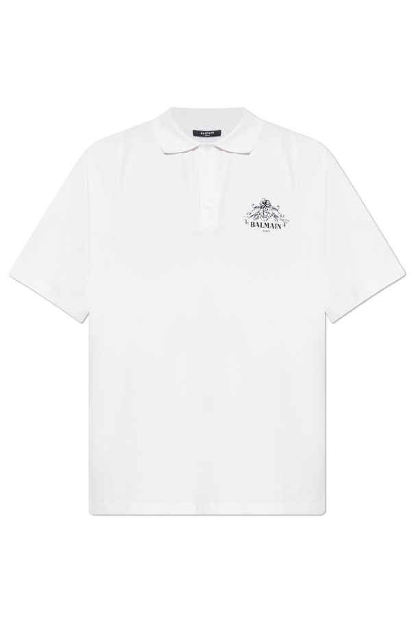 Polo shirt with printed logo od Balmain