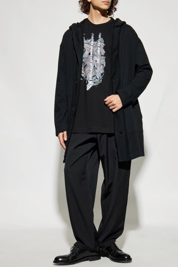 Yohji Yamamoto T-shirt z nadrukiem