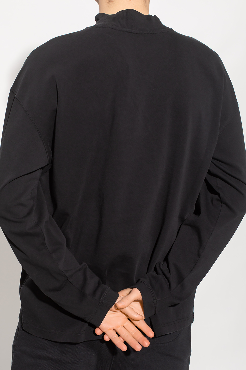 Heron Preston Cyrillic Letter Embroidered Mock Neck Long Sleeve T-shirt in  Black for Men